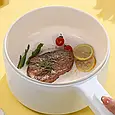 Електрична каструля з кришкою та ручкою 37 см, 1,6 л, від мережі, Біла/ Портативна електрокаструля, фото 3