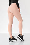 Лосини з еластичного трикотажу в рубчик - персиковий цвет, M (є розміри) L, Нове, фото 2