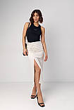 Приталена спідниця з декоративними елементами - бежевий цвет, M (є розміри), фото 3