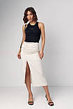 Приталена спідниця з декоративними елементами - бежевий цвет, M (є розміри), фото 6