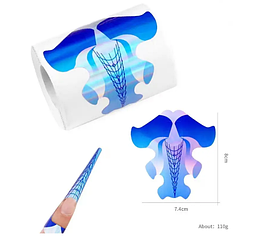 Форми для нарощування широкі Синя квітка 300 шт