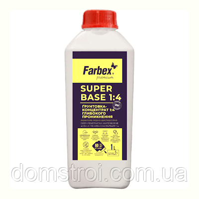 Грунтовка-концентрат акрилова антисептична глибокого проникнення Farbex Profi Super Base 1:4 (1 л)