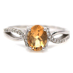 Цитрин срібна каблучка, 0297ЛЦ