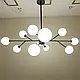Люстра з регульованою висотою, Чорна сучасна люстра з білими плафонами на 12 ламп, фото 6