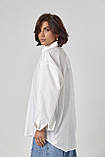 Класична однотонна жіноча сорочка з напівкруглим низом - білий цвет, L (є розміри), фото 2