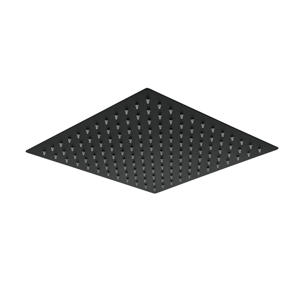WKY-21-BLACK лійка душова стельова квад. 200*200 мм неірж. сталь (чорна) WEZER3430/1PR, фото 1