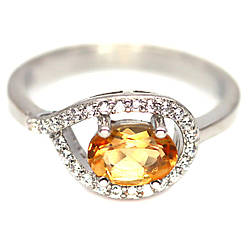 Цитрин срібна каблучка, 0298ЛЦ