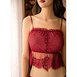 Жіночий комплект білизни бордового кольору без кісточок, фото 4