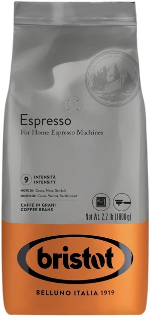 Кава в зернах Bristot Espresso 1кг Італія преміум кави Брістот міцна кава