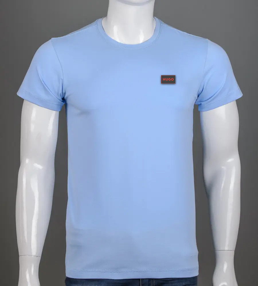 Футболка чоловіча Hugo 2504м (Уп.4шт M-XXL), Блакитний