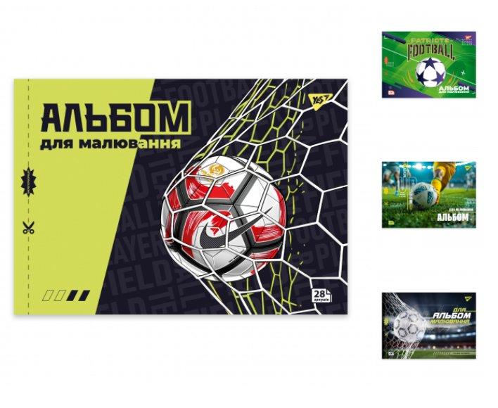 Альбом для малювання YES А4 28л/100 скоба з перфорацією (Football) 130609 G-Rich, фото 1