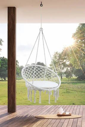 Підвісне крісло-гамак Sumatra Nature Focus Garden сталь, полихлопковый канат, фото 2