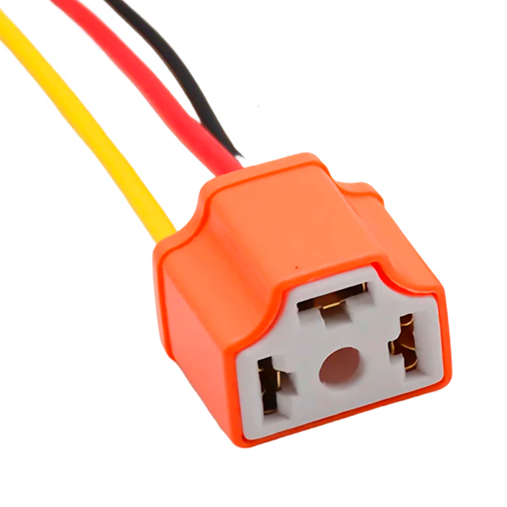 Роз'єм автомобільний електричний H4 3 pin - 3 пін, штекер із проводом, фото 1