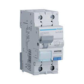 Диференційний автомат Hager Тип AC 1P+N 6kA B-20A 30mA ADC920D
