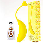 Віброяйце з пультом акумуляторне Banan 10 режимів. Жовте, фото 3