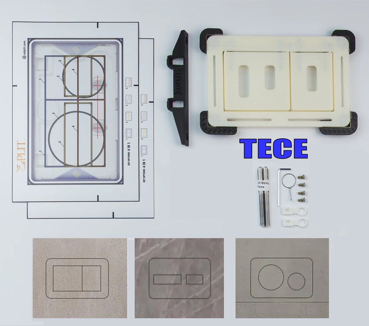 Прихована кнопка EDPLIT Invisi Tile Touch для TECE