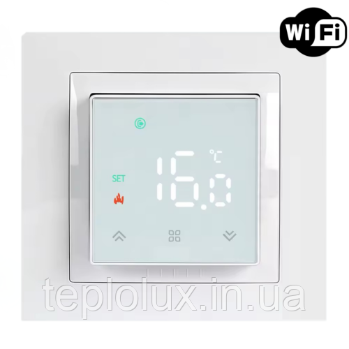 Wi-Fi терморегулятор в рамку Ecoset PWT 005 для теплої підлоги (білий) Schneider Unica New, Legrand Valena