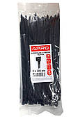 Хомут пластиковий APRO 8x300мм чорний (100шт) CT-B8300