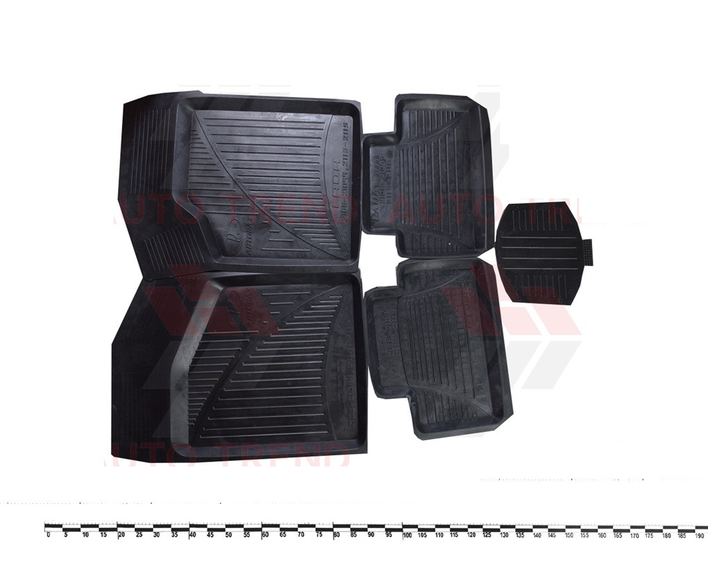Килимки салону гумові ВАЗ 2108, 21099, 2113, 2115 (комплект 4 частини) (виробництво р. Харків), фото 1