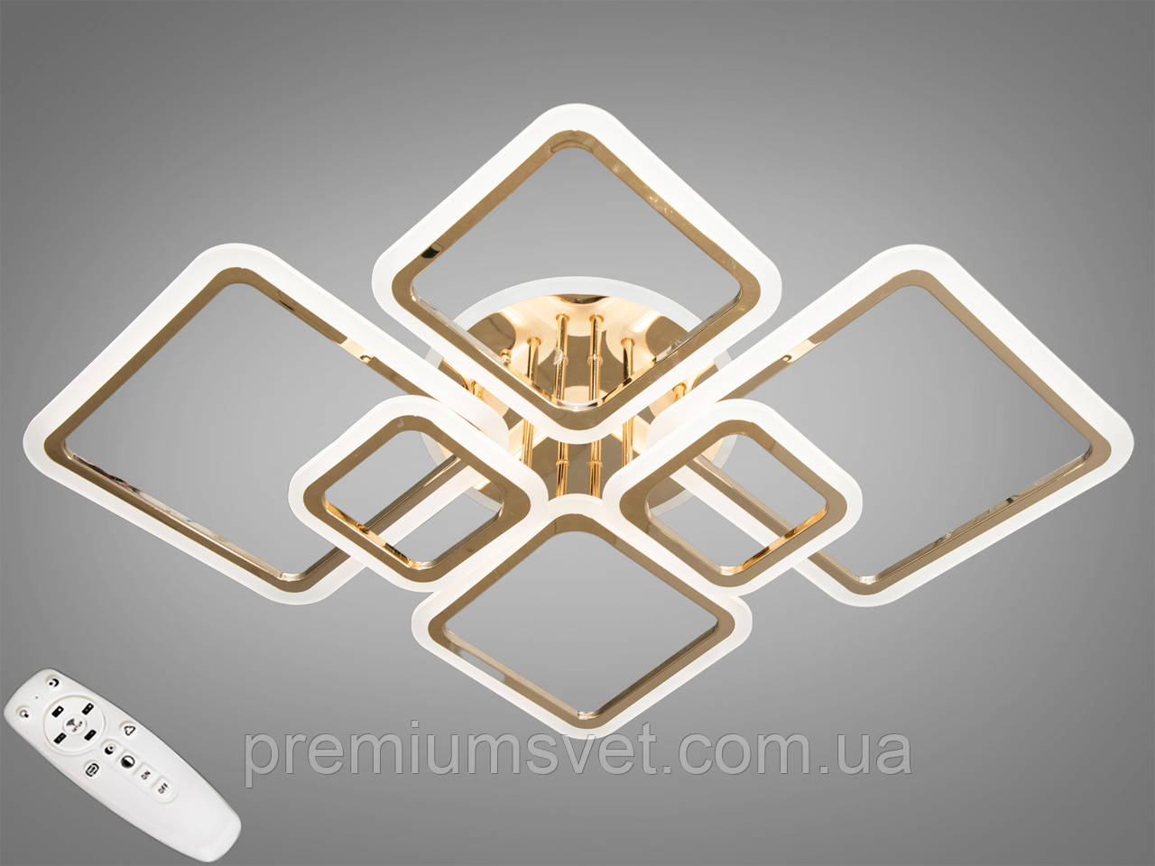 Сучасна світлодіодна люстра A8160/6 G LED 3color dimmer, фото 1