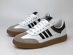 Білі шкіряні кеди кросівки газелі жіноче взуття спортивне повсякденне Cosmo Quat White