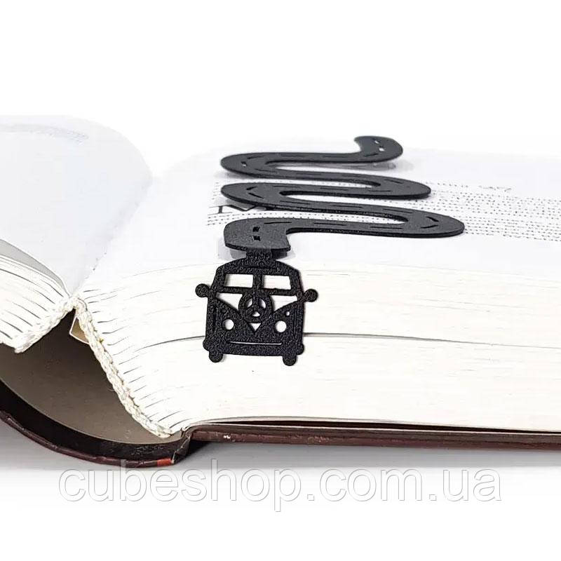 Оригінальна закладка для книг Hippie bus (металева)