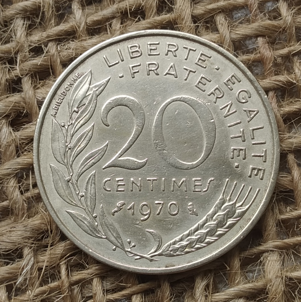 20 сантимiв 1970 року францiя
