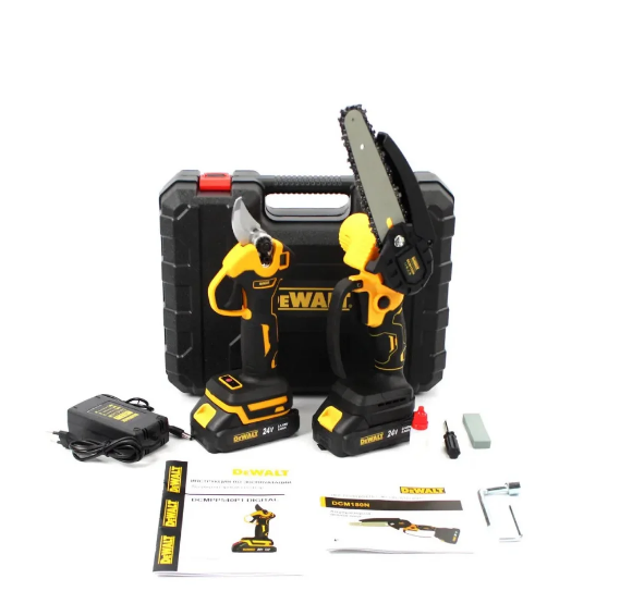 Набір 2в1 АКБ DeWalt 24V (DCM150N пила + секатори DCMPP540P1), фото 1