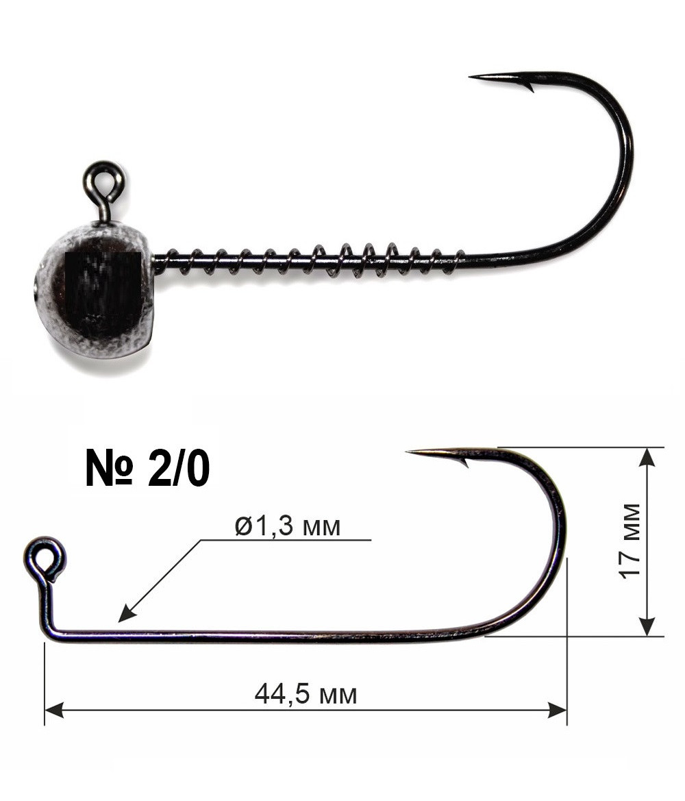 Джиг-головка з пружиною DS SТ-29 90° 10г 2/0