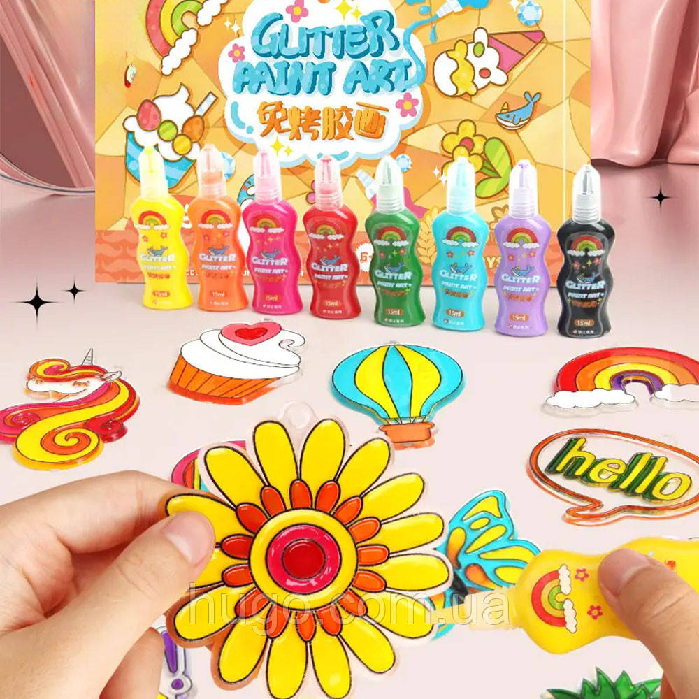 Набір для створення брелоків з блискітками Glitter Paint Art / Набір для виготовлення брелоків