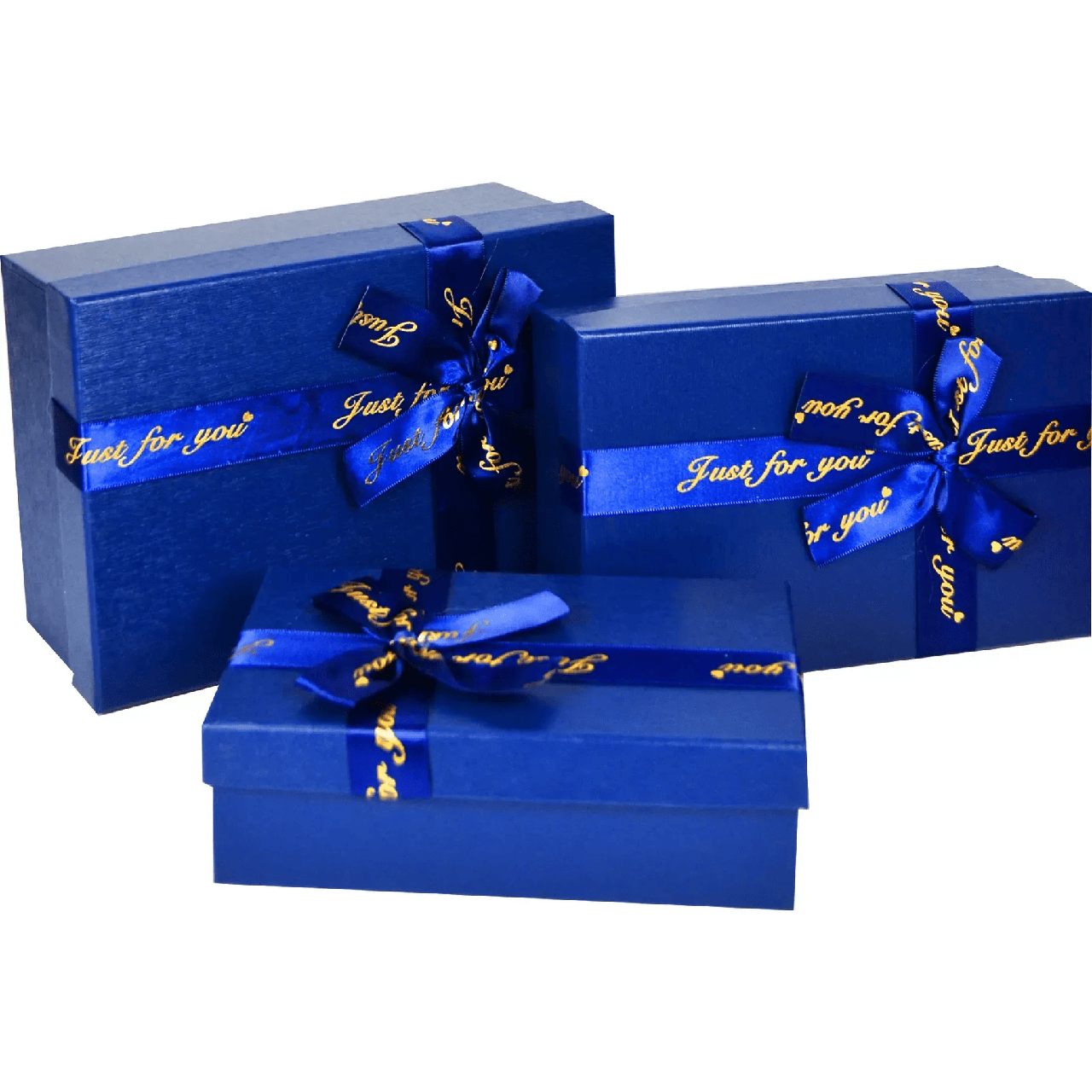Подарункові коробки прямокутні сині "Just for you" (3 шт.)