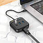 USB хаб із входом Type-C HUB адаптер Hoco HB35 Easy link 4-in-1 Gigabit Ethernet (3*USB3.0, RJ45, 0.2m). Black, фото 8