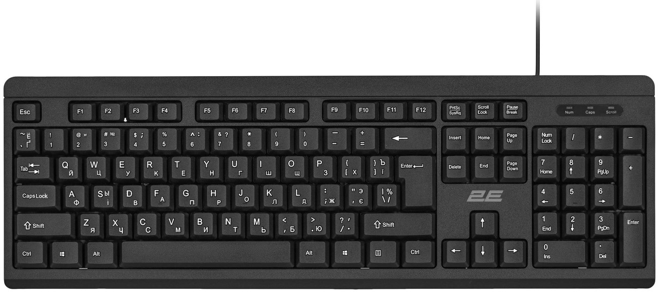 Клавіатура USB 2E KS108 black (2E-KS108UB)