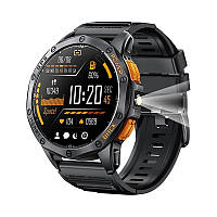 Тактические смарт-часы для военных Lemfo K67 противоударны с компасом/барометром/GPS/фонарик