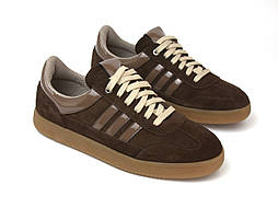 Коричневі замшеві кеди кросівки газелі жіноче взуття повсякденне Cosmo Quat Brown Vel