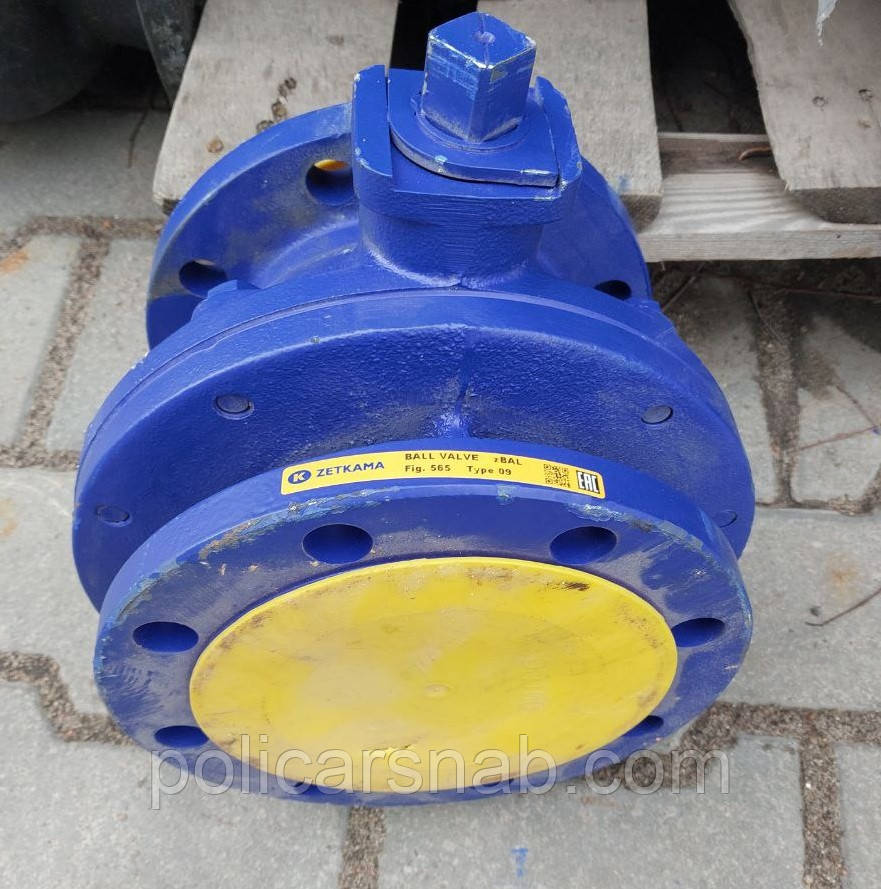 Кран кульовий повнопрохідний фланцевий Zetkama 565 zBAL Ду 150 Ру 16 чавунний суцільнозварний корпус