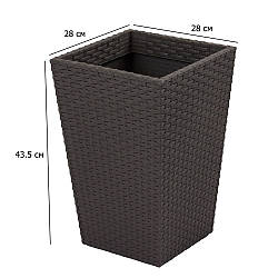 Горщик для квітів Rattan Planter S 28 см коричневий пластиковий