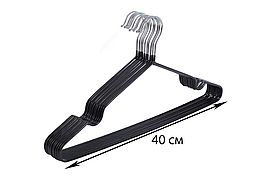Плічка вішалки силікон для одягу (товстий) (чорний) 40 см