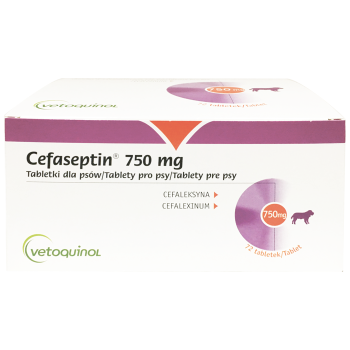 Цефасептин 750 мг Vetquinol антибактеріальний препарат для собак, 6 табл