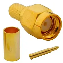 Штекер SMA TCOM, обтискний (RG-58), "позолочений", латунь (Тип1)