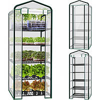 Міні-теплиця балконна для дому Mar-Pol парник 5 полиць, плівка ПВХ, 69 x 50 x 195 см Зелена (М85005)