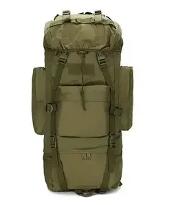 Великий похідний Рюкзак 65л з алюмінієвим каркасом / Водонепроникний Ранець, олива 45х30х80 см