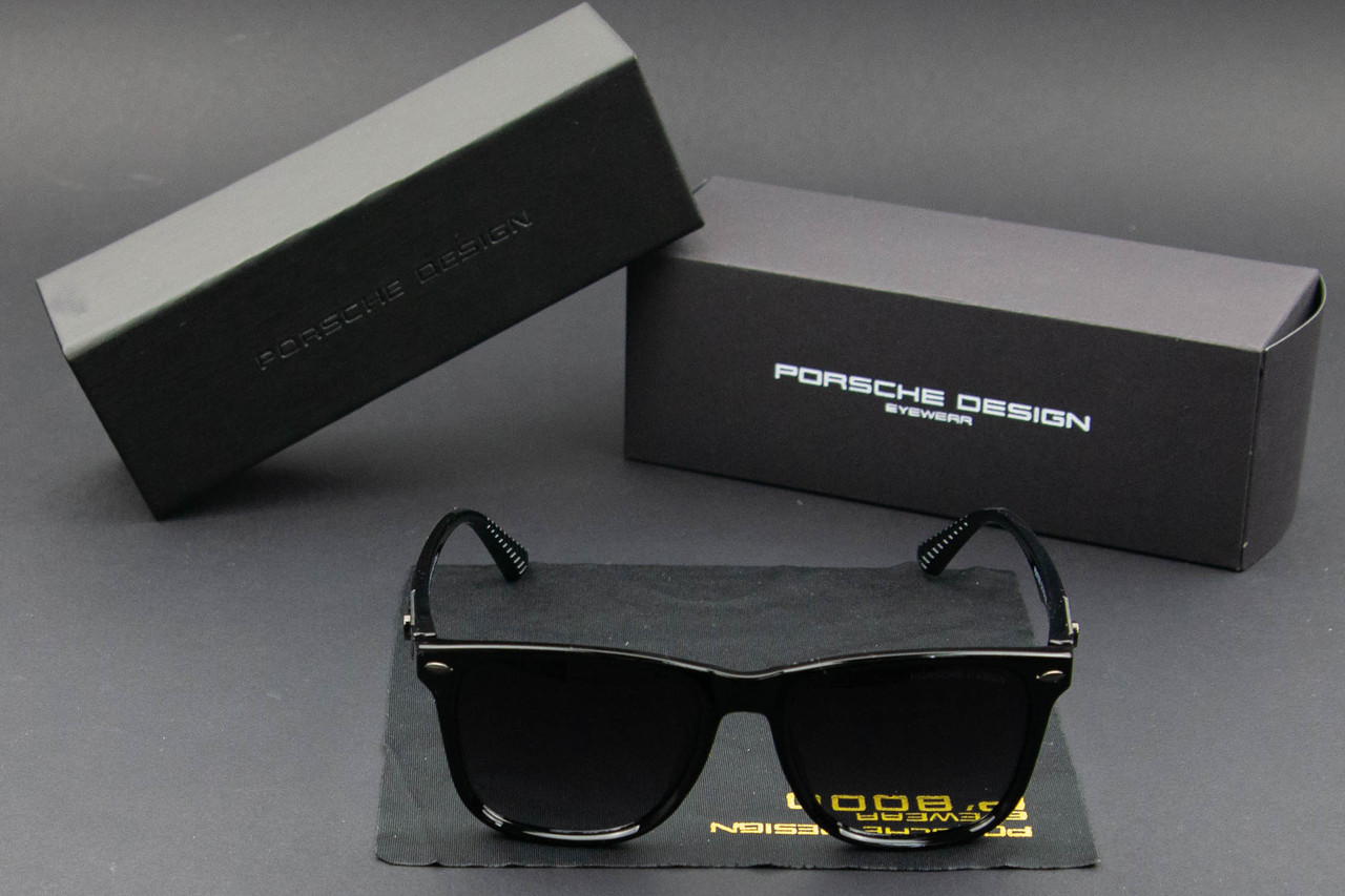 Окуляри чоловічі сонцезахисні Porsche Design (арт. PB87008) чорна глянсова оправа/лінза градієнт