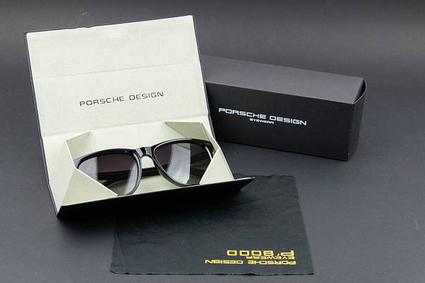 Окуляри чоловічі сонцезахисні Porsche Design (арт. PB87008) чорна глянсова оправа/лінза градієнт, фото 3
