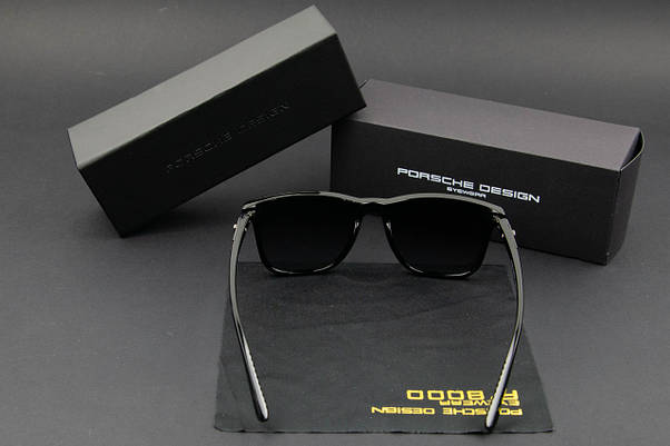 Окуляри чоловічі сонцезахисні Porsche Design (арт. PB87008) чорна глянсова оправа/лінза градієнт, фото 6