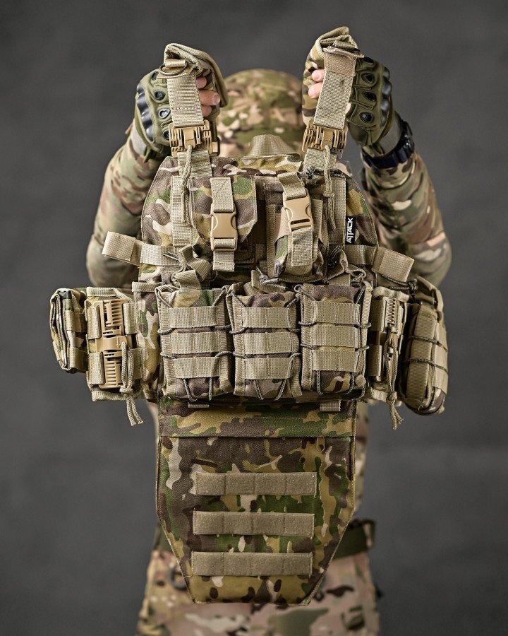 Плитоноска 4 швидких скидання Cordura мультікам ВТ7929