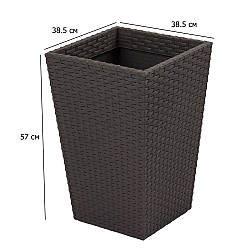 Горщик для вуличних рослин Rattan Planter L 38.5 см коричневий пластиковий