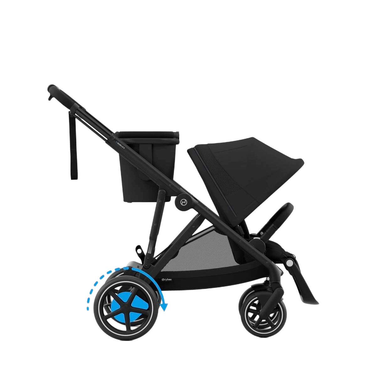 Коляска прогулянкова з двомісним шасі Cybex eGazelle S BLK Moon Black Чорна
