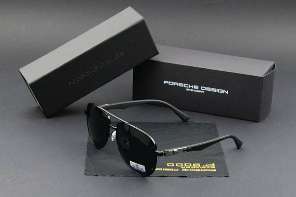 Окуляри сонцезахисні Porsche Design авіатори поляризаційні (арт. MT0914) черный, фото 6