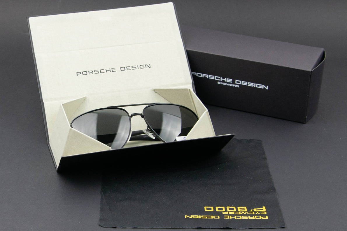 Окуляри сонцезахисні Porsche Design авіатори поляризаційні (арт. MT0914) черный, фото 1
